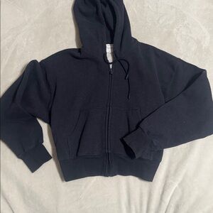 Cozy Sweatfleece Boyfriend Boxy Zip Hoodie - Heather Admiral